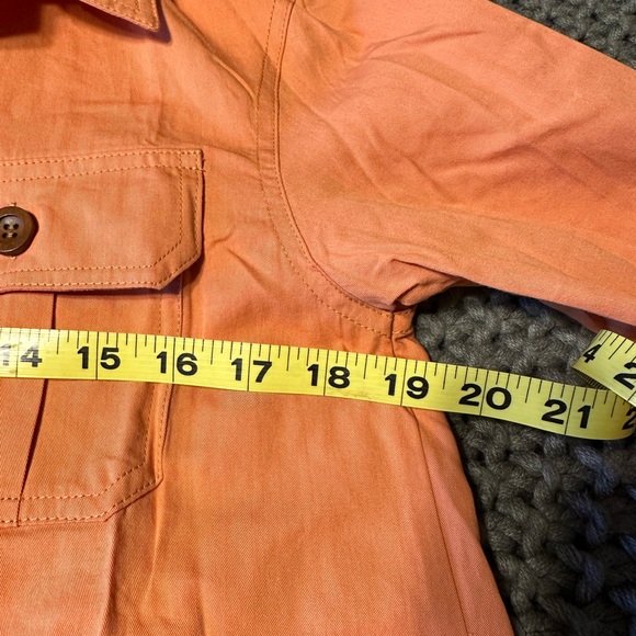 NWT PetalLush Sz M 3/4 sleeve button up shirt front pockets pumpkin colored - Picture 5 of 6